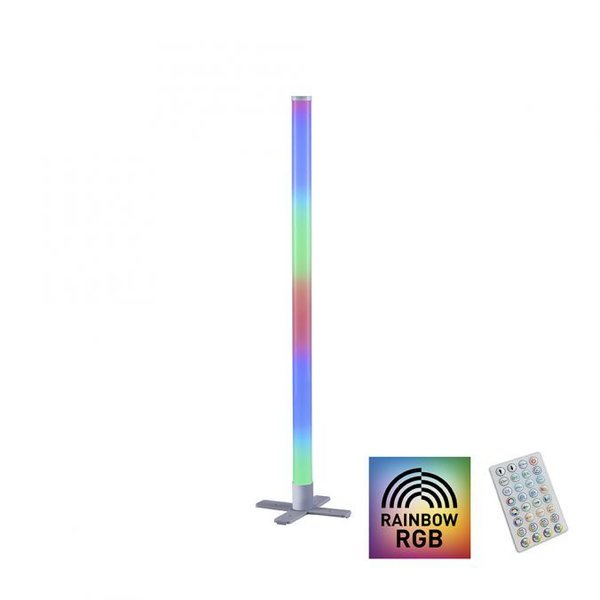 LED Stehleuchte silberfarbig ideale Partylampe RGB dimmbar Fernbedienung